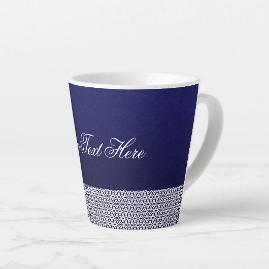 Elegant ornamental vectorblauw, wit, geschreven latte mok (Rechterhoek)
