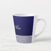 Elegant ornamental vectorblauw, wit, geschreven latte mok (Rechts)