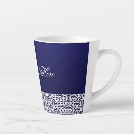 Elegant ornamental vectorblauw, wit, geschreven latte mok (Rechts)