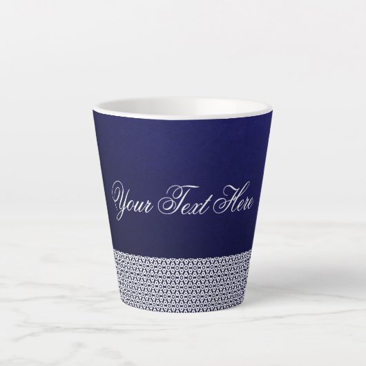Elegant ornamental vectorblauw, wit, geschreven latte mok (Voorkant)