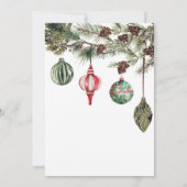 Elegant Ornamenten Diner Kerstfeest Kaart (Achterkant)