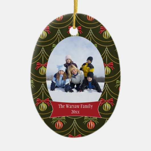 Elegant ornaments kerstvakantiefoto-versiering keramisch ornament (Voorkant)