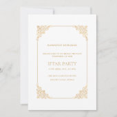 Elegant Ornate Baroque Gold Script Iftar Party Kaart (Voorkant)