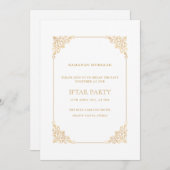 Elegant Ornate Baroque Gold Script Iftar Party Kaart (Voorkant / Achterkant)