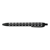 Elegant Ornate Black and White Pattern Monogram Zwarte Inkt Pen (Bodem)