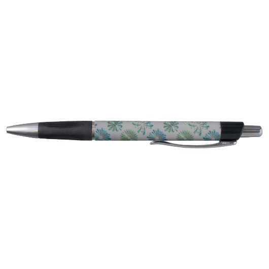 Elegant Ornate Blue Green Pattern Monogram Pen (Bodem)
