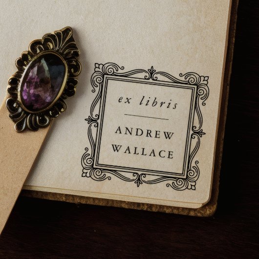 Elegant Ornate Ex Libris Self-Inking Book Stamp Zelfinktende Stempel