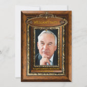 Elegant Ornate Rustic Gold Wood Photo Birthday men Kaart (Voorkant)