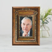 Elegant Ornate Rustic Gold Wood Photo Birthday men Kaart (Staand voorkant)