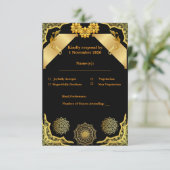 Elegant Ornate Zwart Antwoord Sjabloon (Staand voorkant)