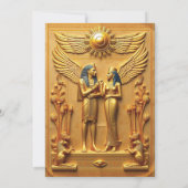 Elegant Oud-Egyptisch Gouden Trouw- Kaart (Achterkant)