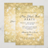 Elegant oud en nieuw-feest goud winter kaart (Voorkant / Achterkant)