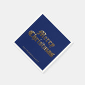 Elegant Oud Engels Lettering Blauw Vrolijk Kerstfe Servet (Hoek)