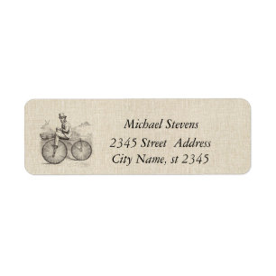 Elegant  oud fietsenlinnen etiket