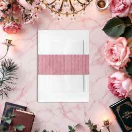 Elegant Oud Geld  Roze Pinstripes Trouwen Uitnodigingen Wikkel