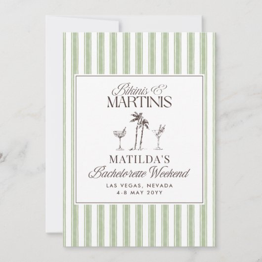 Elegant  oud geld vrijgezellenweekend kaart (Voorkant)