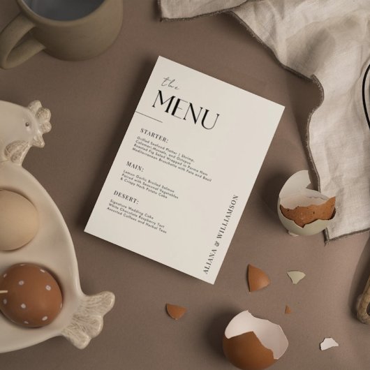 Elegant oud geld zwart Minimal Trouwtafel Menu