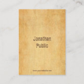 Elegant  oud papier koel verdrietig script visitekaartje (Voorkant)