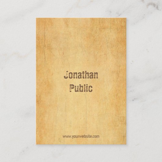 Elegant  oud papier koel verdrietig script visitekaartje (Voorkant)
