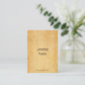 Elegant  oud papier koel verdrietig script visitekaartje (Staand voorkant)