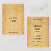 Elegant  oud papier koel verdrietig script visitekaartje (Voorkant / Achterkant)