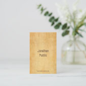 Elegant  oud papier noodlijdend script cool visitekaartje (Staand voorkant)