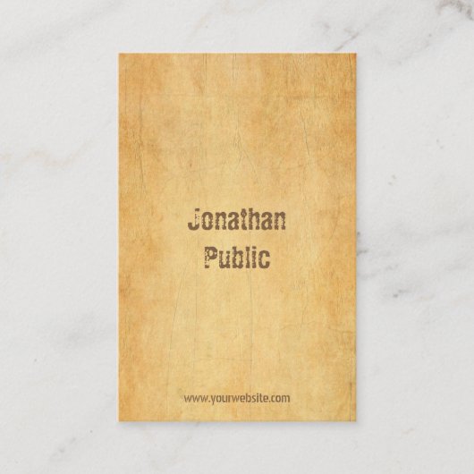 Elegant  oud papier noodlijdend script cool visitekaartje (Voorkant)