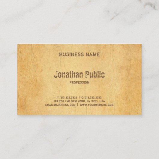 Elegant  oud papier verdrietig script tekst visitekaartje (Achterkant)