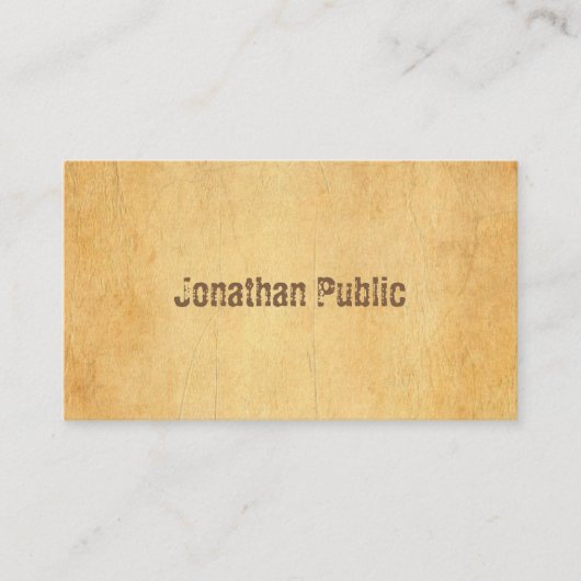 Elegant  oud papier verdrietig script tekst visitekaartje (Voorkant)