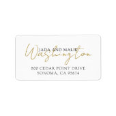 Elegant oud script naam paar terug adres etiket (Voorkant)