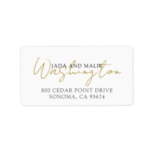 Elegant oud script naam paar terug adres etiket