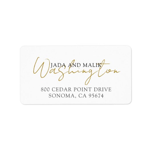 Elegant oud script naam paar terug adres etiket (Voorkant)