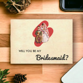 Elegant Oude Romantische Retro Bridesmaid Card Kaart