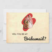 Elegant  Oude Romantische Retro Bridesmaid Card Kaart (Voorkant)