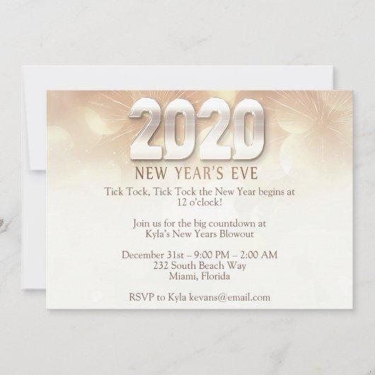 Elegant oudejaarsfeest kaart (Voorkant)