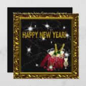 Elegant oudejaarsfeest kaart (Voorkant / Achterkant)