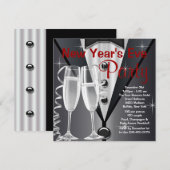 Elegant oudejaarsfeest kaart (Voorkant / Achterkant)