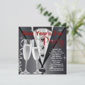 Elegant oudejaarsfeest kaart (Staand voorkant)