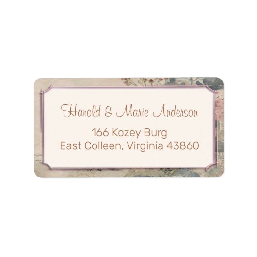 Elegant ouderwets adreslabel met Lijst Etiket (Voorkant)