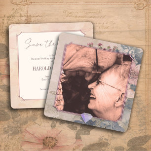 Elegant ouderwets Save the Date Kaart