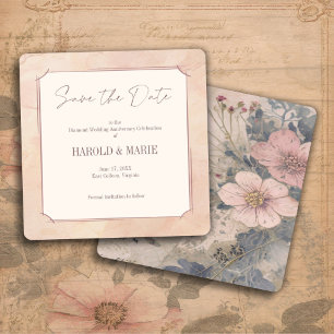 Elegant ouderwets Save the Date Kaart