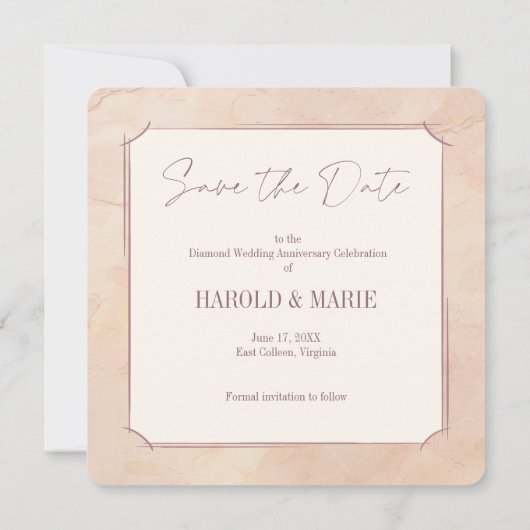 Elegant ouderwets Save the Date Kaart (Achterkant)