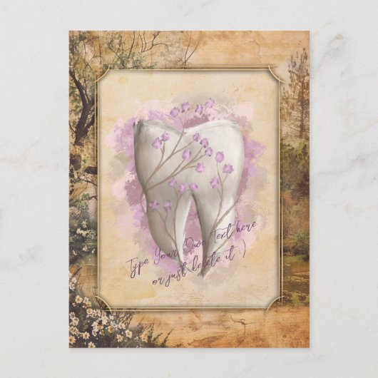 Elegant  ouderwets tandartscadeau briefkaart (Voorkant)