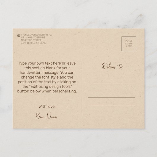 Elegant  ouderwets tandartscadeau briefkaart (Achterkant)