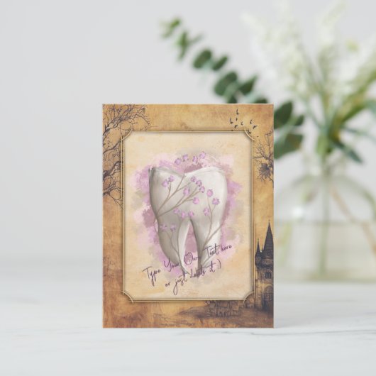 Elegant  ouderwets tandartscadeau briefkaart (Staand voorkant)