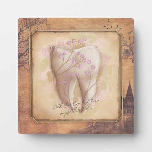 Elegant  ouderwets tandartscadeau fotoplaat (Voorkant)