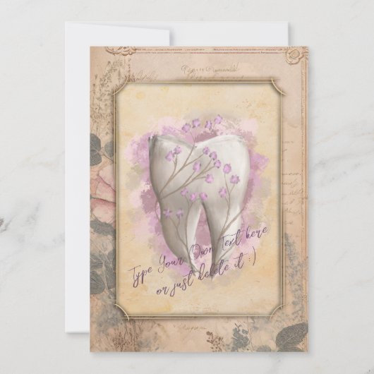 Elegant ouderwets tandartscadeau kaart (Achterkant)