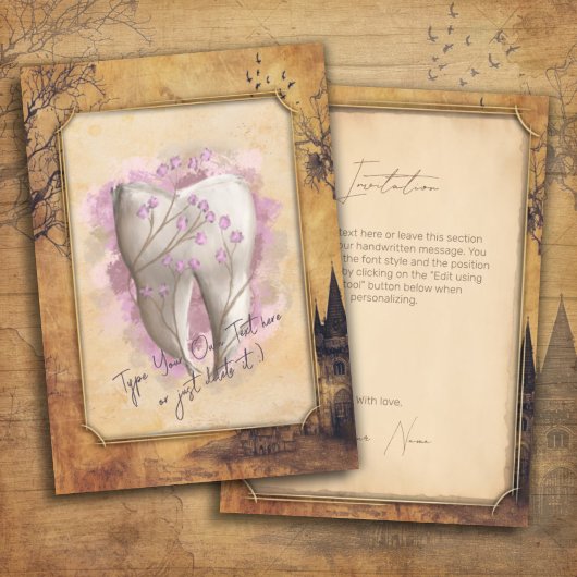 Elegant ouderwets tandartscadeau kaart