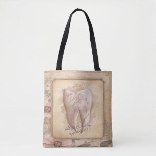 Elegant  ouderwets tandartscadeau notitieboek tote bag