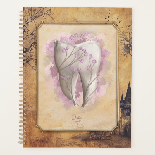 Elegant  ouderwets tandartscadeau planner (Voorkant)